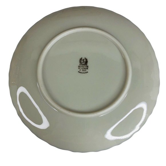 2 Lenox China Musette Salad Dessert Plates 7 7/8” Platinum Trim F507 VTG USA - Picture 3 of 7